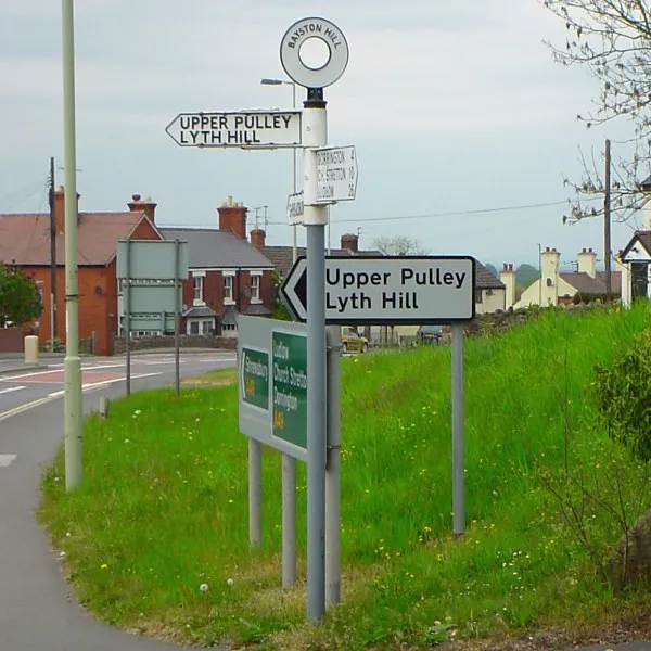 Roadsign in Bayston Hill
