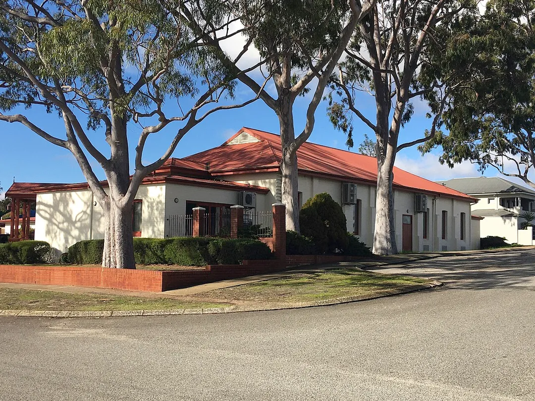 Bayswater Drill Hall, Western Australia, July 2021. Built in 1906, this building was the main office for the Bayswater Road Board until a new premises was built on Slade Street in 1914. During World War II, this building was used as the headquarters for the army's signalling operations.