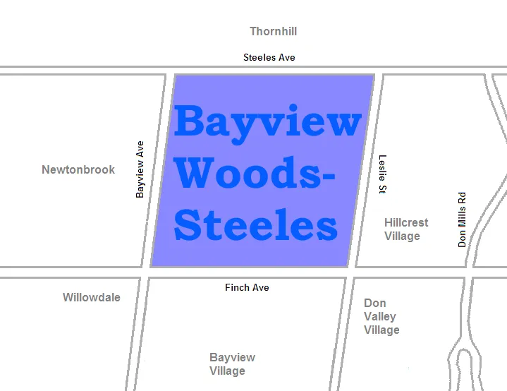 map of w:Bayview Woods-Steeles