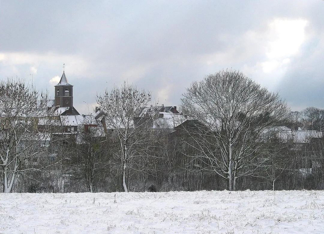 Beaumont, Belgium, the city in the winter.