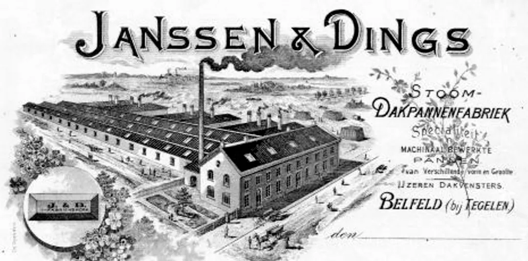 Briefhoofd Janssen-Dings, Belfeld. c. 1910