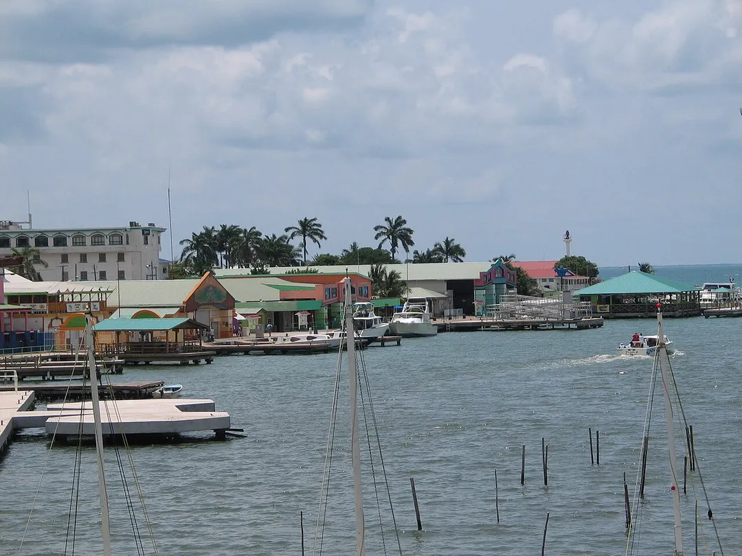 Fort George Tourism Boardwalk in Belize City, Belize.