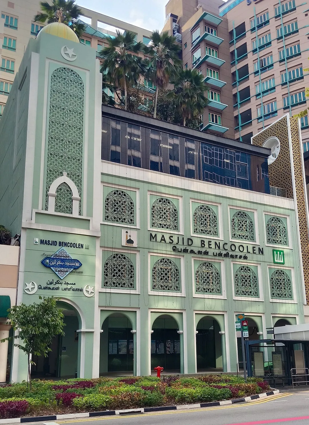 The historic Bencoolen Mosque, built in 1825 and rebuilt in 2004 and 2023.