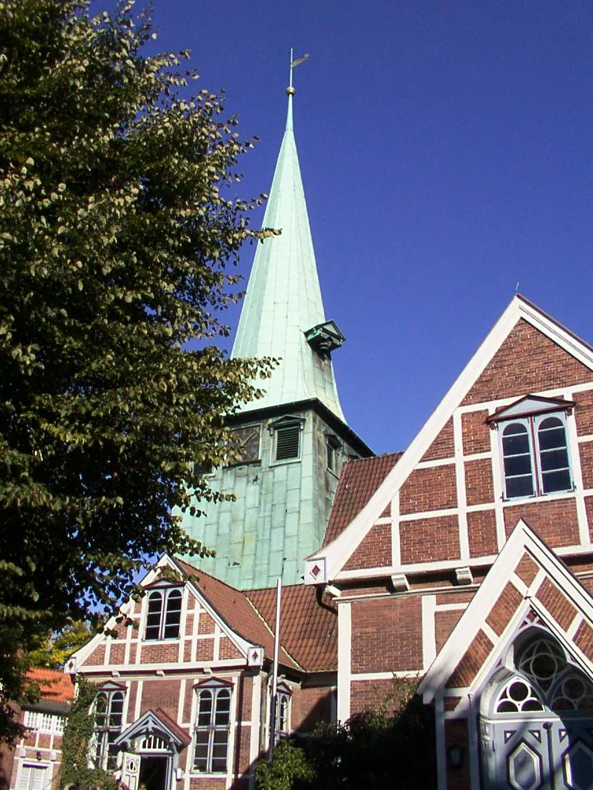 Church "St. Peter and Pauli" at Hamburg-Bergedorf, Germany. Built in 1502 at the location of a construction from 1162; the clock tower was erected in 1759 by Erich Sonin, a famous architect in Northern Germany.