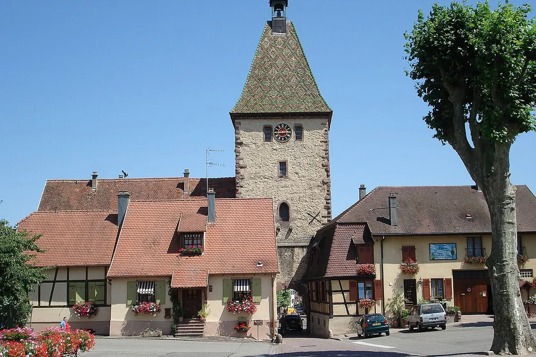 Bergheim, Alsace (Haut-Rhin, France). Porte Haute (allem. Obertor), XIVe siècle.