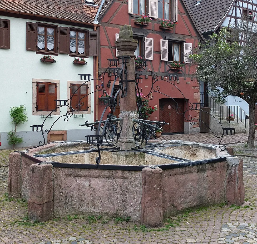Fountain in Bergheim, France.