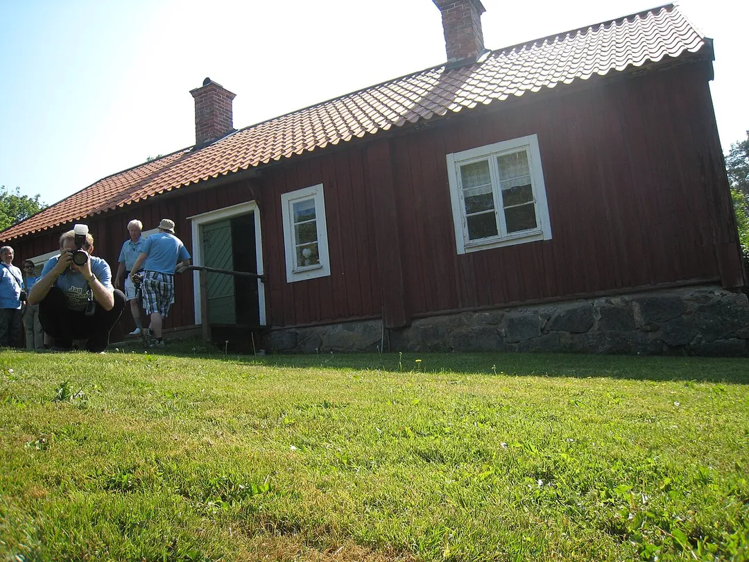 Wikipedians on the stais of the old sawmill in Bergshamra, Uppland, Sweden