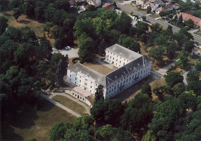 Aerial photo of Batthyány Mansion, Bicske, Hungary