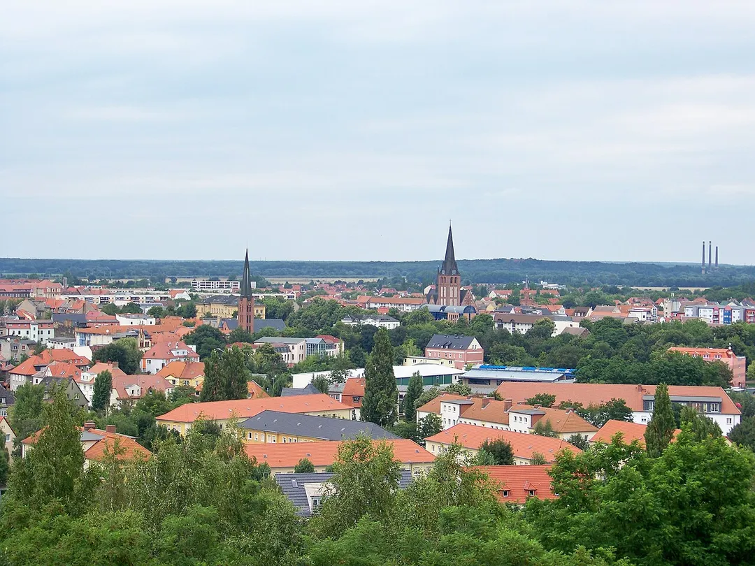 Bitterfeld vom Bitterfelder Bogen aus gesehen