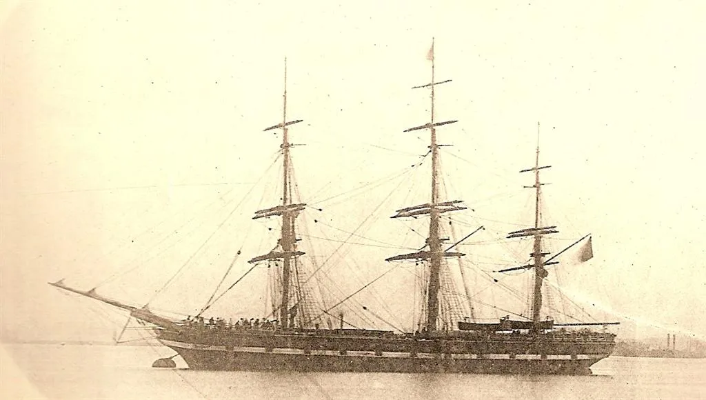 The Northfleet photographed on the Thames a few days before her loss in 1873