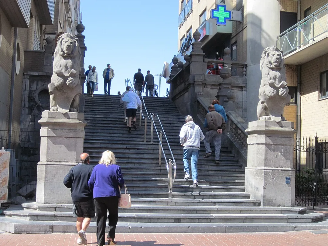 Stairs to the beach promenade in Blankenberge
