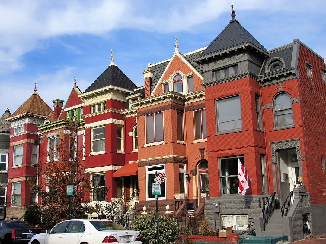Row houses in the Bloomingdale neighborhood of Washington, DC.