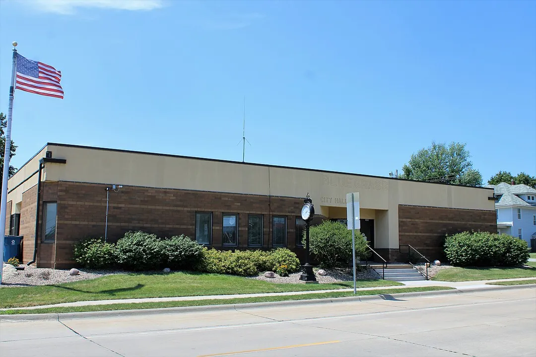 City Hall in Blue Grass, Iowa.