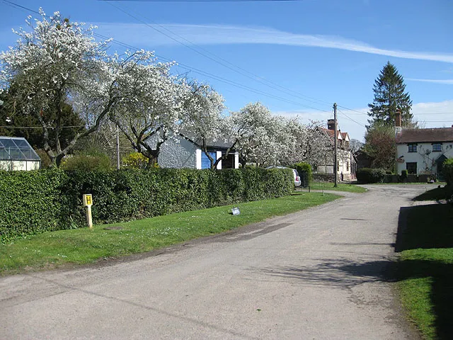 Village street, Bodenham Please do not park on the grass verge. The car park is just around the bend ahead.