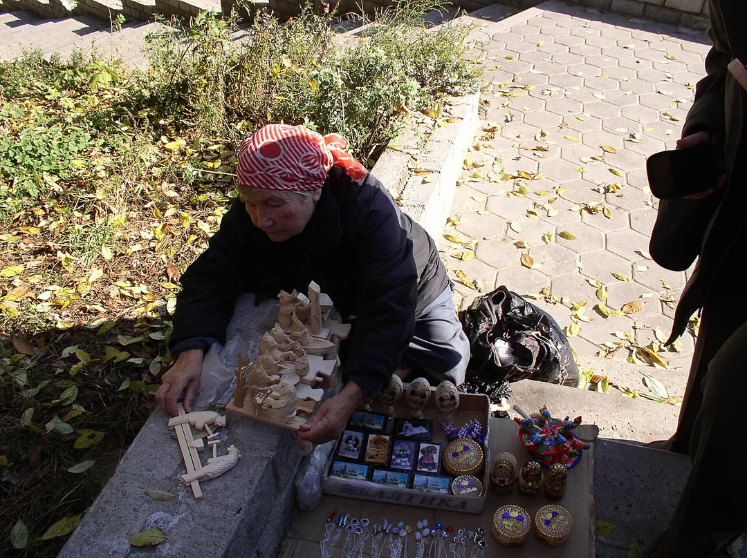 Toys merchant. Sergiev Posad, Russia.