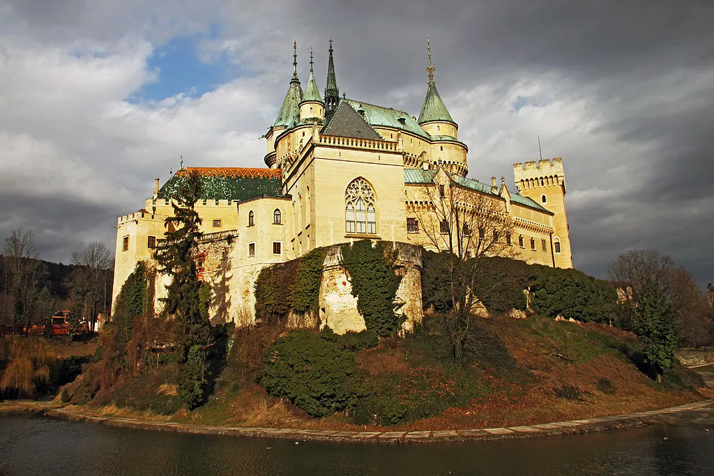 Bojnice castle, as seen from the castle parc.