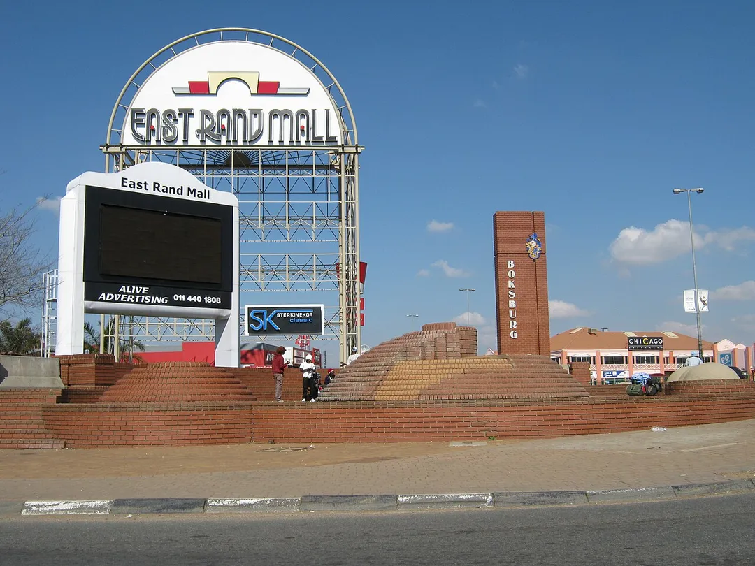 The entrance sign in Boksburg by the East Rand Mall