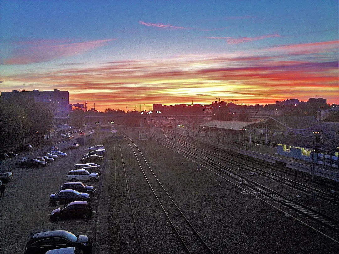 Bolshevo station. Koroljov near Moscow. Russian Federation.