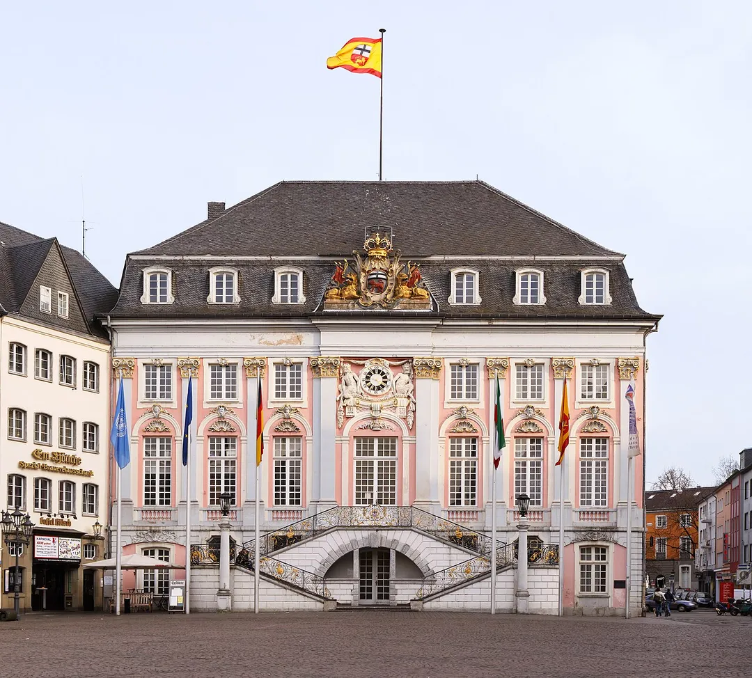 the old city hall in Bonn, Germany (image stitching)