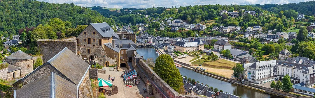 Panoramic view from the tower of Bouillon Castle.