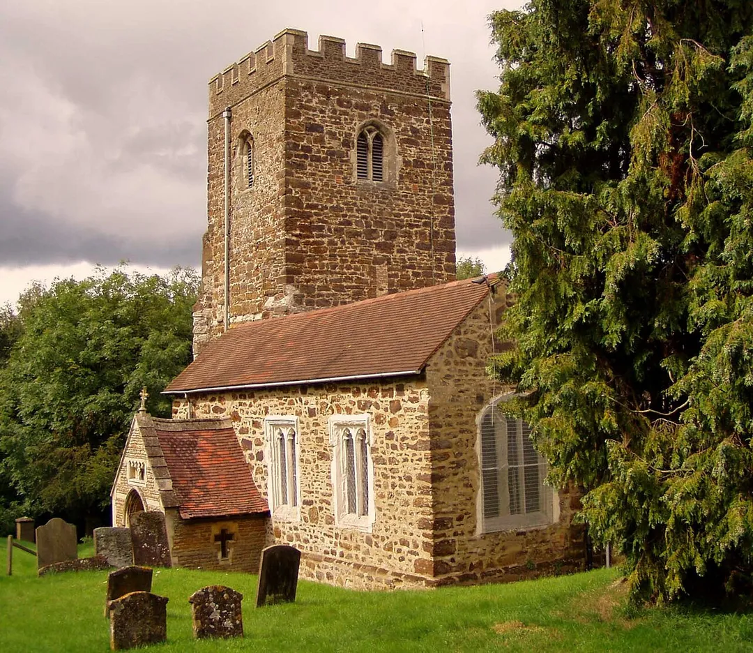 Bow Brickhill Church, Bucks, UK, The church at Bow Brickhill, hidden in the trees from every approach until you enter the churchyard.