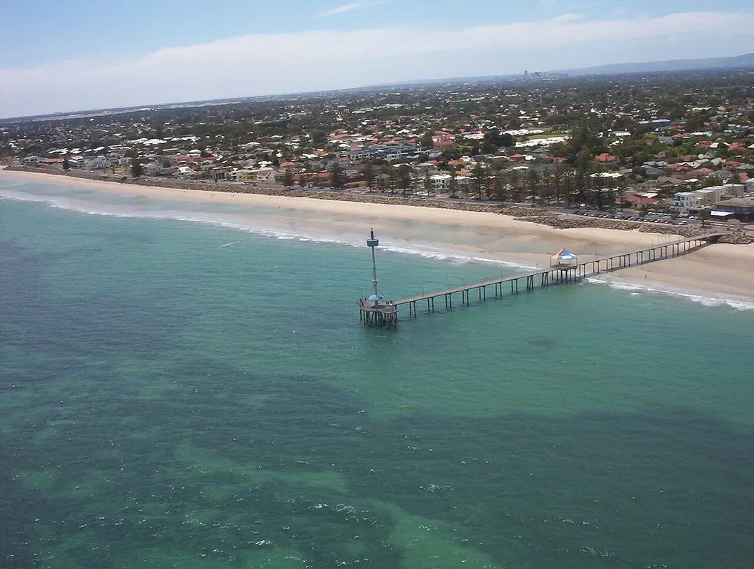 Aerial photograph of Brighton, South Australia looking north east.
