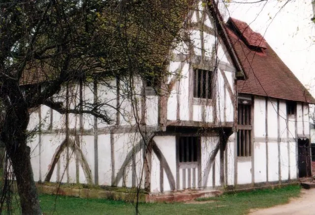 Merchant's house from Bromsgrove, Worcs (15th C). Photographed at its new home at Avoncroft Museum.