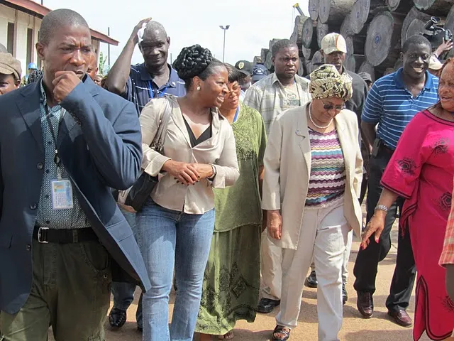 President Ellen Johnson-Sirleaf tours the Port of Buchana with Matilda Parker, Managing Director of NPA