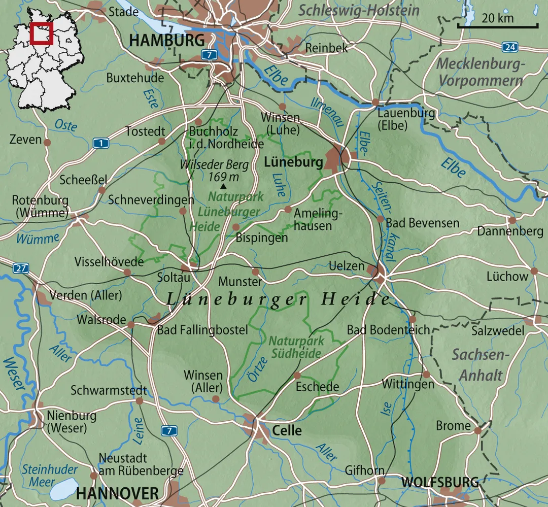 Map of Lüneburg Heath