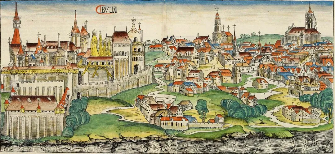 Woodcut of Buda (Budapest) from the Nuremberg Chronicle