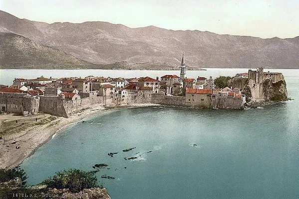 Budva (ital. Budua) in Montenegro, austrian Postcard ca. 1900