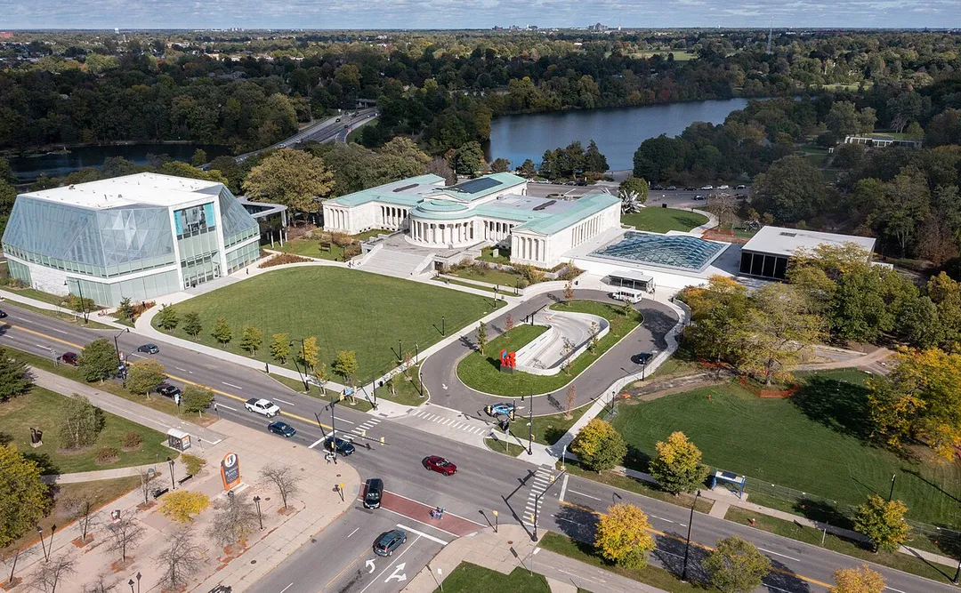 Aerial photo of the Buffalo AKG Art Museum