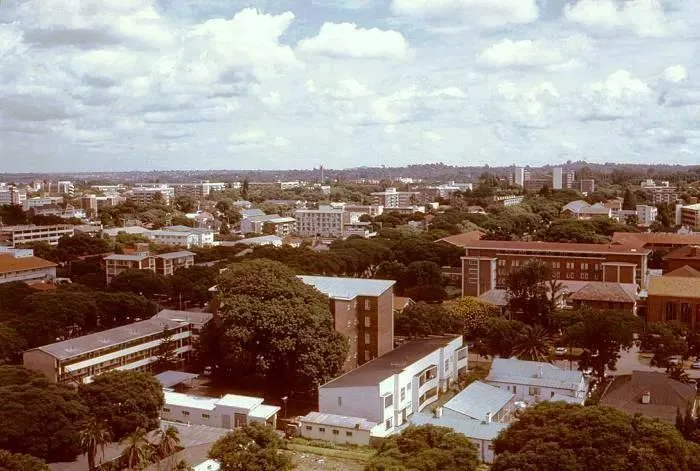 "This photo was taken during a visit to Bulawayo, Rhodesia, now Zimbabwe, by two individuals later treated for Marburg disease.
This photograph was shot either February 2nd or 3rd, 1975, on the second or third night after Marburg virus patient #1 came into contact with an unknown vector."
