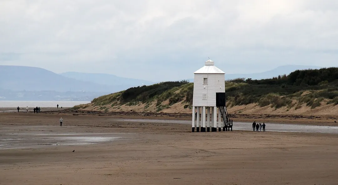 Wooden lighthouse at Burnham-on-Sea, Somerset, England.
