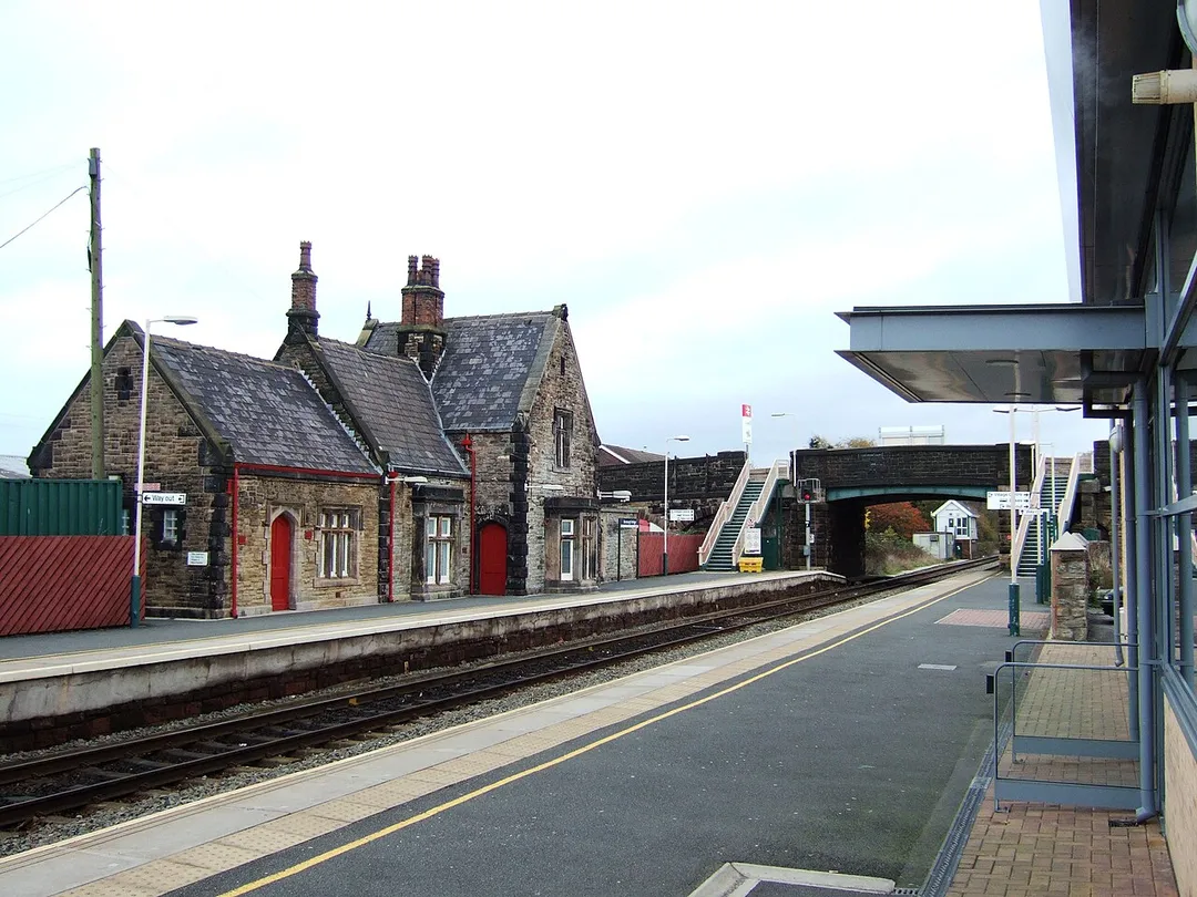 Burscough Bridge railway station, in Burscough, Lancashire, England.