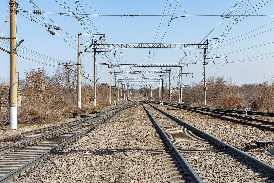 Burundai railway station. Boraldai, Almaty Region, Kazakhstan.