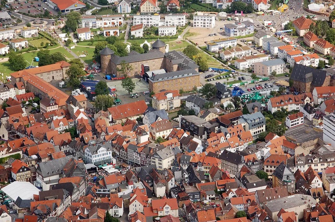 Aerial photograph of Butzbach, Hessen, Germany