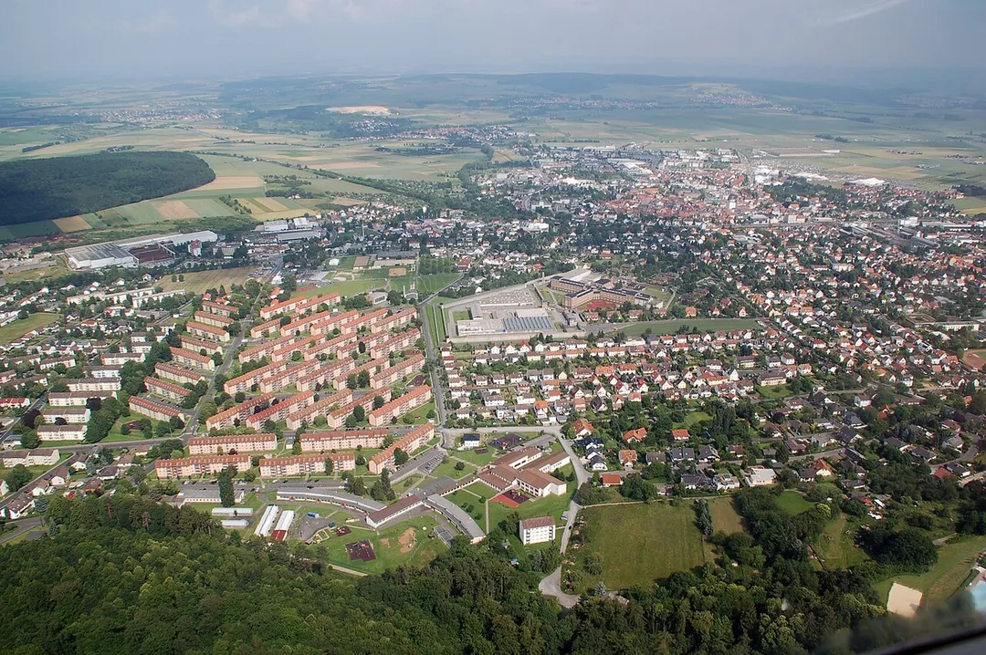 Aerial photograph of Butzbach, Hessen, Germany