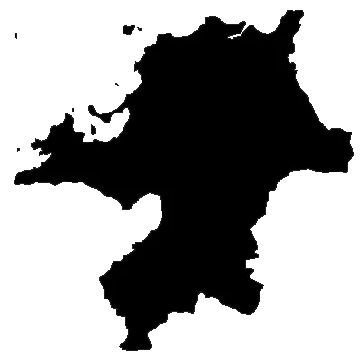 The shadow picture of Fukuoka Prefecture, Japan