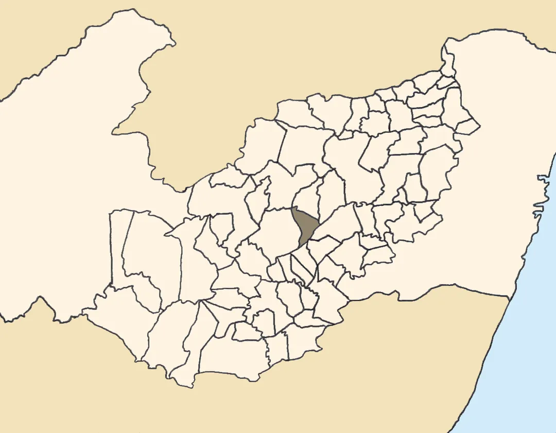 Mapa da mesorregião Agreste de Pernambuco (Brasil) subdivida em municípios. Em destaque, o município de Cachoeirinha. Map of the brazilian state of Pernambuco (mesorregião Agreste) showing the city of Cachoeirinha.

Imagem tratada com o GIMP.
Image made with GIMP.