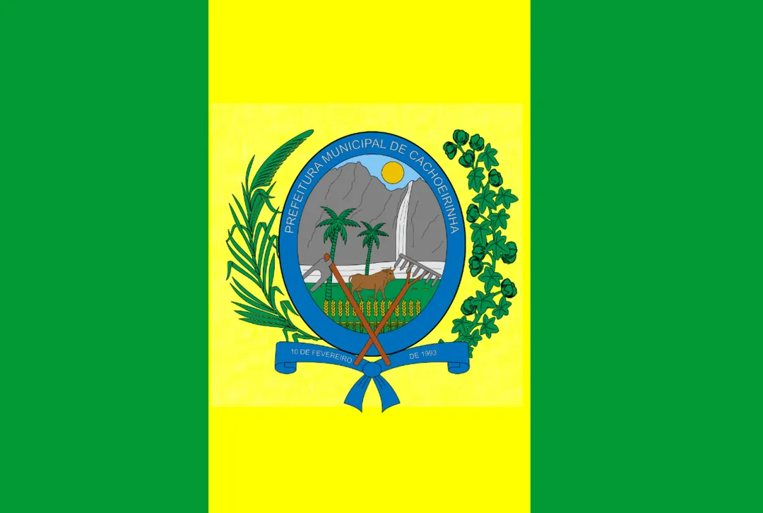 Bandeira do município de Cachoerinha, TO, Brasil.