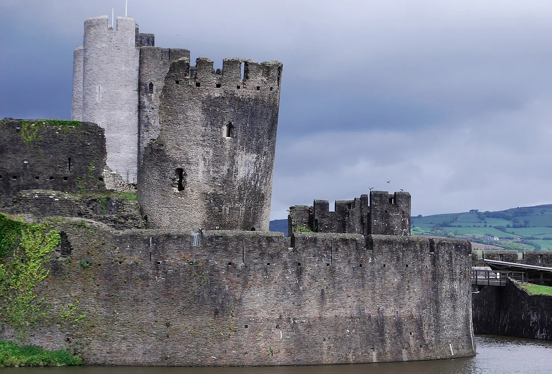 Detail of Caerphilly Castle