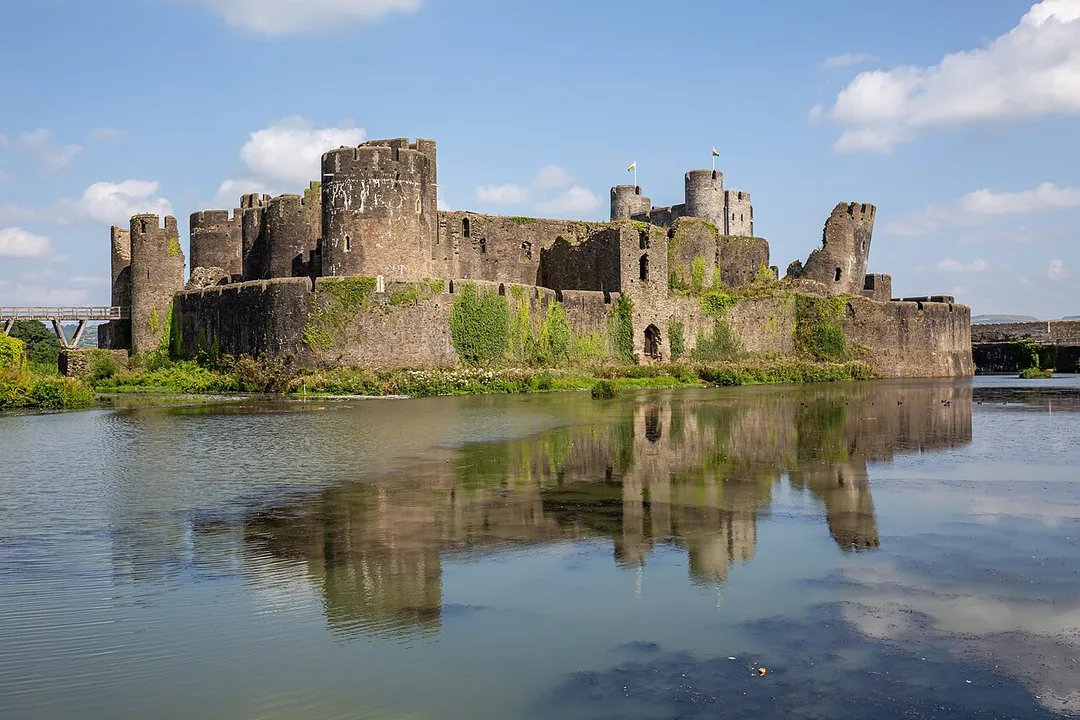 A view of Caerphilly Castle from the south in September 2021.
