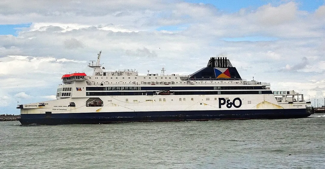 P&amp;O Pride of Canterbury in the port of Calais.