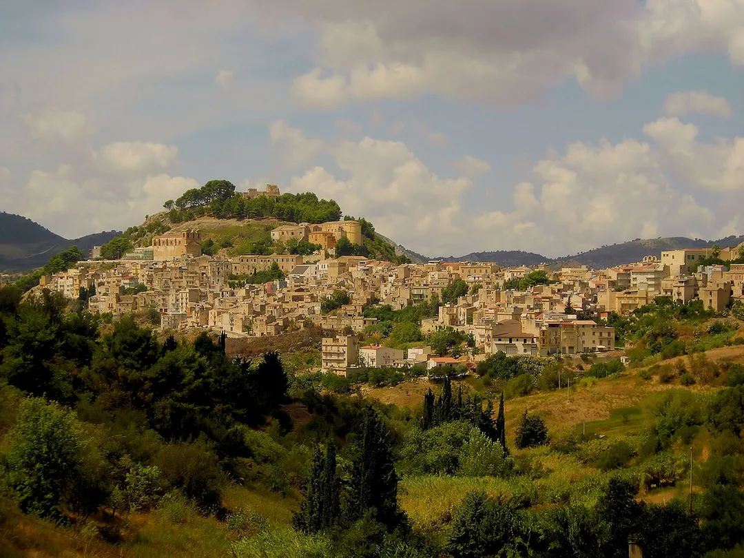 Foto realizzata da Francesco Di Bartolo: si scorge il castello Eufemio con ai suoi piedi l'abitato immerso nel verde.