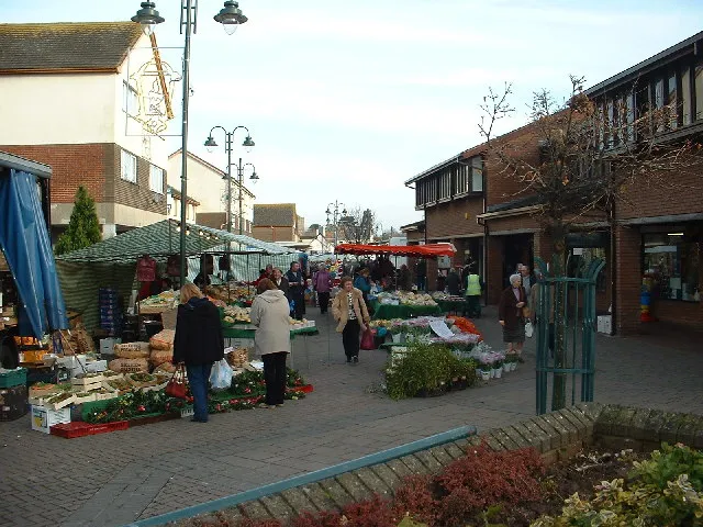 Caldicot town centre, market day