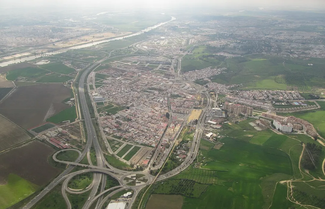 Aerial view of Camas (Sevilla, Spain).