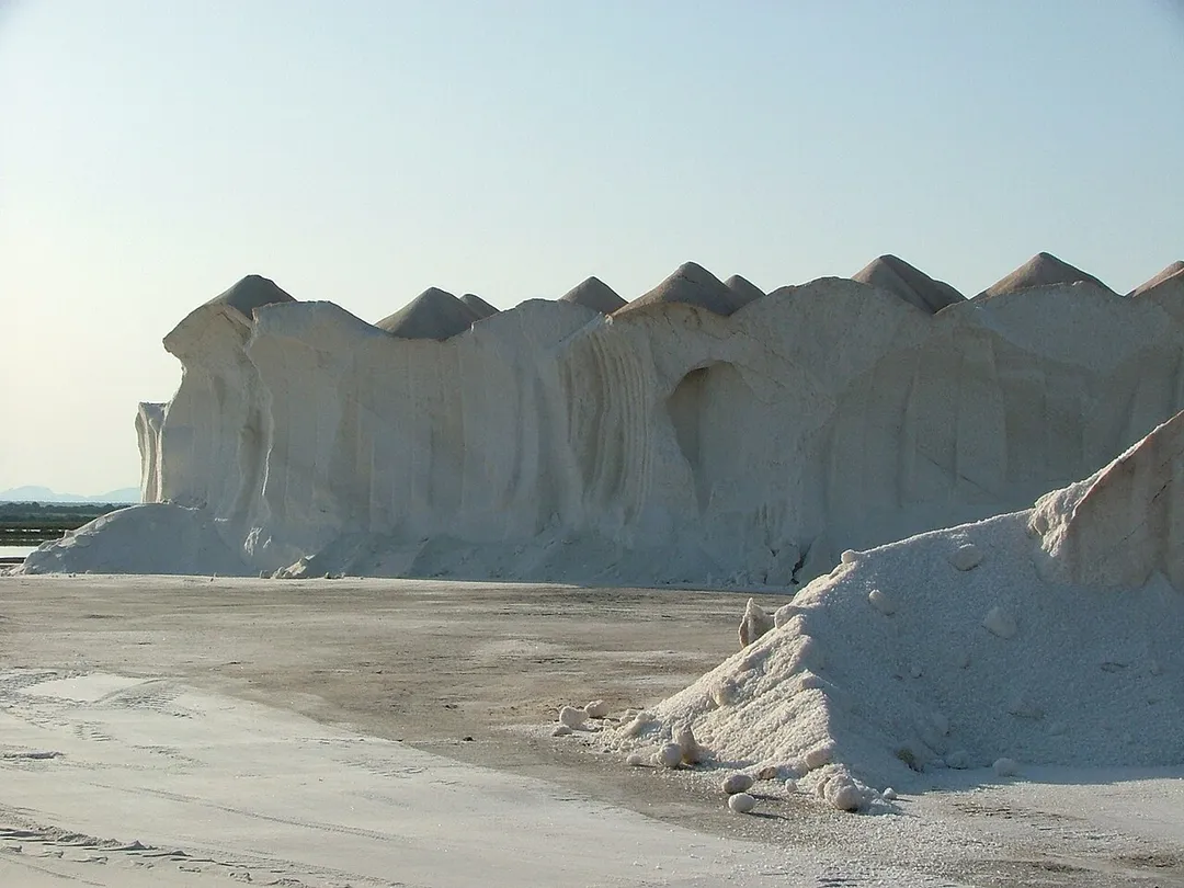 Salt stocks in Ses Salines, Mallorca, Spain