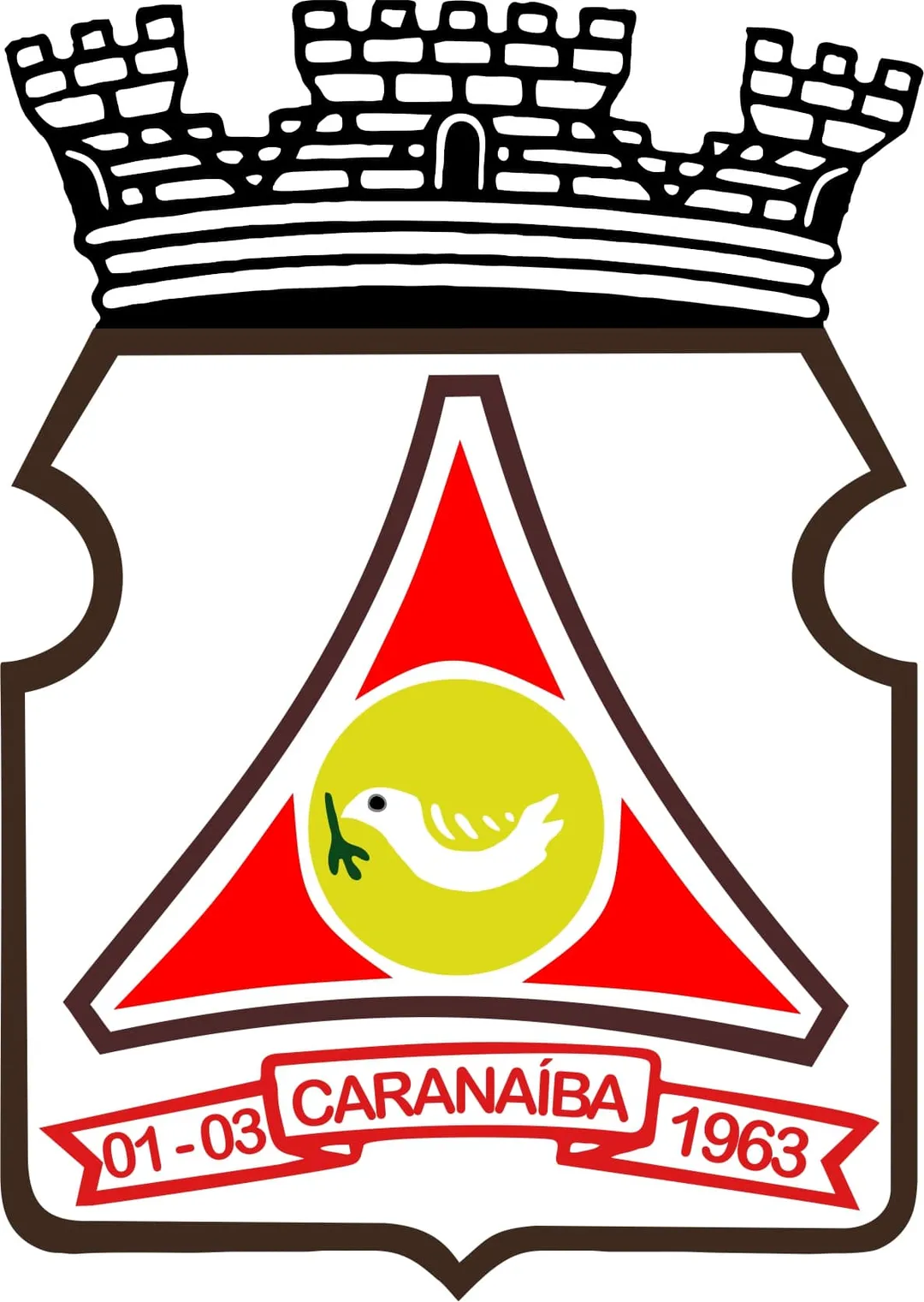 Brasão de armas do município de Caranaíba, Minas Gerais, Brasil.