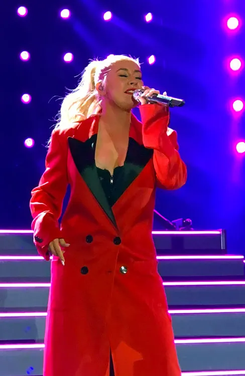 American recording artist Christina Aguilera performing  "Ain't No Other Man". The performance took place at the Pepsi Center in Denver, Colorado, on October 19, 2018.